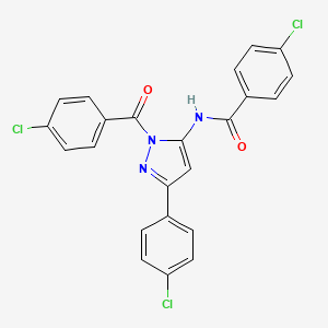 4-chloro-N-{3-(4-chlorophenyl)-1-[(4-chlorophenyl)carbonyl]-1H-pyrazol-5-yl}benzamide