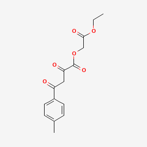 molecular formula C15H16O6 B11075379 2-Ethoxy-2-oxoethyl 4-(4-methylphenyl)-2,4-dioxobutanoate 