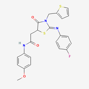 2-[(2Z)-2-[(4-fluorophenyl)imino]-4-oxo-3-(thiophen-2-ylmethyl)-1,3-thiazolidin-5-yl]-N-(4-methoxyphenyl)acetamide