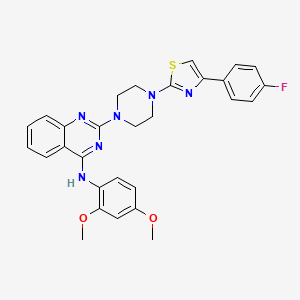 N-(2,4-dimethoxyphenyl)-2-{4-[4-(4-fluorophenyl)-1,3-thiazol-2-yl]piperazin-1-yl}quinazolin-4-amine