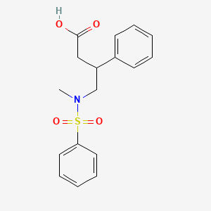 molecular formula C17H19NO4S B11075539 4-[Methyl(phenylsulfonyl)amino]-3-phenylbutanoic acid 