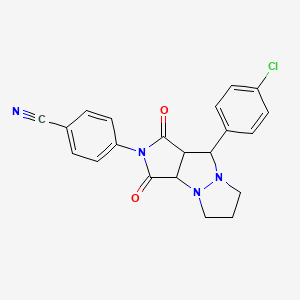 4-[9-(4-chlorophenyl)-1,3-dioxohexahydro-5H-pyrazolo[1,2-a]pyrrolo[3,4-c]pyrazol-2(1H)-yl]benzonitrile