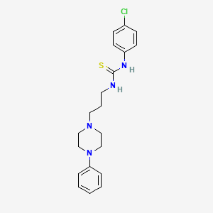 molecular formula C20H25ClN4S B11075573 1-(4-Chlorophenyl)-3-[3-(4-phenylpiperazin-1-yl)propyl]thiourea 