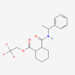 molecular formula C18H22F3NO3 B11075602 2,2,2-Trifluoroethyl 2-[(1-phenylethyl)carbamoyl]cyclohexanecarboxylate 