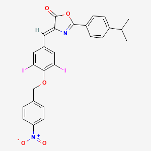 (4Z)-4-{3,5-diiodo-4-[(4-nitrobenzyl)oxy]benzylidene}-2-[4-(propan-2-yl)phenyl]-1,3-oxazol-5(4H)-one