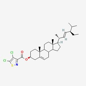 molecular formula C33H47Cl2NO2S B11075628 (3beta,8xi,9xi,14xi,22E,24R)-stigmasta-5,22-dien-3-yl 4,5-dichloro-1,2-thiazole-3-carboxylate 