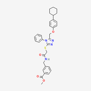 methyl 3-({[({5-[(4-cyclohexylphenoxy)methyl]-4-phenyl-4H-1,2,4-triazol-3-yl}sulfanyl)acetyl]amino}methyl)benzoate