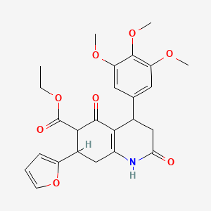 Ethyl 7-(furan-2-yl)-2,5-dioxo-4-(3,4,5-trimethoxyphenyl)-1,2,3,4,5,6,7,8-octahydroquinoline-6-carboxylate