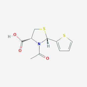 molecular formula C10H11NO3S2 B11075641 (2R,4R)-3-acetyl-2-(thiophen-2-yl)-1,3-thiazolidine-4-carboxylic acid 