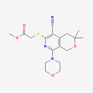 methyl [(5-cyano-3,3-dimethyl-8-morpholin-4-yl-3,4-dihydro-1H-pyrano[3,4-c]pyridin-6-yl)thio]acetate