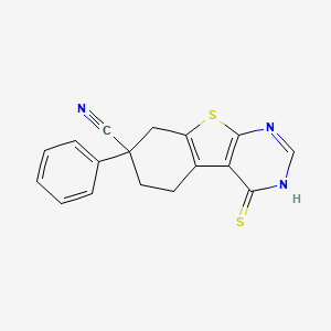 7-Phenyl-4-sulfanyl-5,6,7,8-tetrahydro[1]benzothieno[2,3-d]pyrimidine-7-carbonitrile