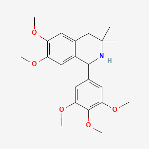 molecular formula C22H29NO5 B11075668 6,7-Dimethoxy-3,3-dimethyl-1-(3,4,5-trimethoxyphenyl)-1,2,3,4-tetrahydroisoquinoline 