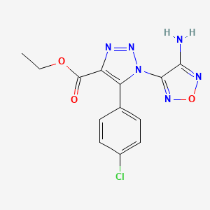 molecular formula C13H11ClN6O3 B11075691 ethyl 1-(4-amino-1,2,5-oxadiazol-3-yl)-5-(4-chlorophenyl)-1H-1,2,3-triazole-4-carboxylate 