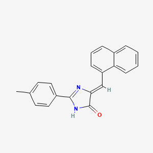 molecular formula C21H16N2O B11075735 (5Z)-2-(4-methylphenyl)-5-(naphthalen-1-ylmethylidene)-3,5-dihydro-4H-imidazol-4-one 