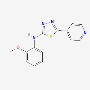 molecular formula C14H12N4OS B11075773 N-(2-methoxyphenyl)-5-(pyridin-4-yl)-1,3,4-thiadiazol-2-amine 