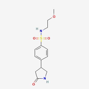 molecular formula C13H18N2O4S B11075780 N-(2-methoxyethyl)-4-(5-oxopyrrolidin-3-yl)benzenesulfonamide 