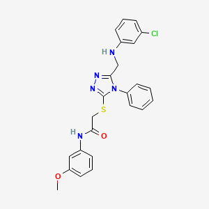 molecular formula C24H22ClN5O2S B11075790 2-[(5-{[(3-chlorophenyl)amino]methyl}-4-phenyl-4H-1,2,4-triazol-3-yl)sulfanyl]-N-(3-methoxyphenyl)acetamide 