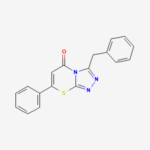 molecular formula C18H13N3OS B11075798 3-benzyl-7-phenyl-5H-[1,2,4]triazolo[3,4-b][1,3]thiazin-5-one 