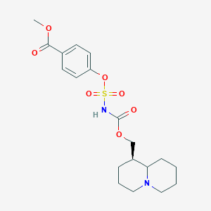 molecular formula C19H26N2O7S B11075826 methyl 4-[({[(1R)-octahydro-2H-quinolizin-1-ylmethoxy]carbonyl}sulfamoyl)oxy]benzoate 