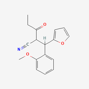 molecular formula C17H17NO3 B11075831 2-[Furan-2-yl(2-methoxyphenyl)methyl]-3-oxopentanenitrile 