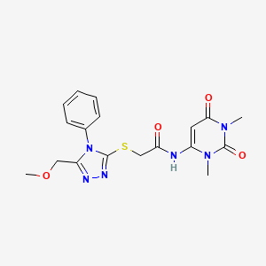 N-(1,3-dimethyl-2,6-dioxo-1,2,3,6-tetrahydropyrimidin-4-yl)-2-{[5-(methoxymethyl)-4-phenyl-4H-1,2,4-triazol-3-yl]sulfanyl}acetamide