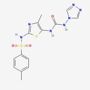 4-methyl-N-{4-methyl-5-[(4H-1,2,4-triazol-4-ylcarbamoyl)amino]-1,3-thiazol-2-yl}benzenesulfonamide