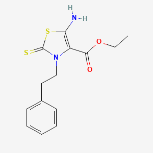 Ethyl 5-amino-3-(2-phenylethyl)-2-thioxo-2,3-dihydro-1,3-thiazole-4-carboxylate