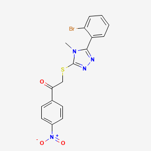 2-{[5-(2-bromophenyl)-4-methyl-4H-1,2,4-triazol-3-yl]sulfanyl}-1-(4-nitrophenyl)ethanone