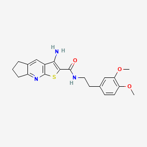 molecular formula C21H23N3O3S B11075974 3-amino-N-[2-(3,4-dimethoxyphenyl)ethyl]-6,7-dihydro-5H-cyclopenta[b]thieno[3,2-e]pyridine-2-carboxamide CAS No. 901979-05-3