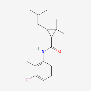 molecular formula C17H22FNO B11075992 N-(3-fluoro-2-methylphenyl)-2,2-dimethyl-3-(2-methylprop-1-en-1-yl)cyclopropanecarboxamide 