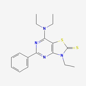 7-(diethylamino)-3-ethyl-5-phenyl[1,3]thiazolo[4,5-d]pyrimidine-2(3H)-thione