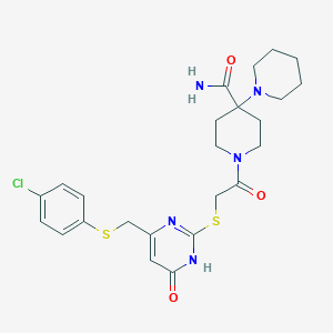 1'-{[(4-{[(4-Chlorophenyl)sulfanyl]methyl}-6-oxo-1,6-dihydropyrimidin-2-yl)sulfanyl]acetyl}-1,4'-bipiperidine-4'-carboxamide