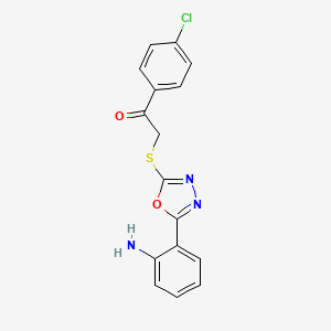 2-{[5-(2-Aminophenyl)-1,3,4-oxadiazol-2-yl]sulfanyl}-1-(4-chlorophenyl)ethanone