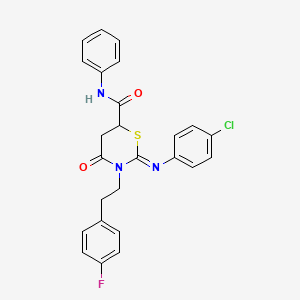 (2Z)-2-[(4-chlorophenyl)imino]-3-[2-(4-fluorophenyl)ethyl]-4-oxo-N-phenyl-1,3-thiazinane-6-carboxamide