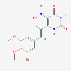 6-[(E)-2-(3-bromo-4,5-dimethoxyphenyl)ethenyl]-5-nitropyrimidine-2,4(1H,3H)-dione