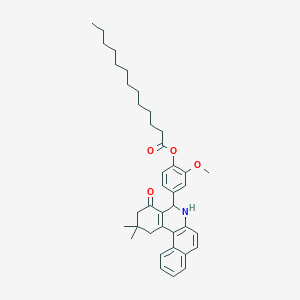 4-(2,2-Dimethyl-4-oxo-1,2,3,4,5,6-hexahydrobenzo[a]phenanthridin-5-yl)-2-methoxyphenyl tridecanoate