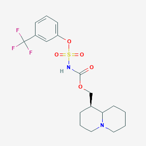 molecular formula C18H23F3N2O5S B11076141 (1R)-octahydro-2H-quinolizin-1-ylmethyl {[3-(trifluoromethyl)phenoxy]sulfonyl}carbamate 