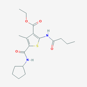 Ethyl 2-(butanoylamino)-5-(cyclopentylcarbamoyl)-4-methylthiophene-3-carboxylate