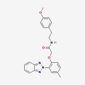 molecular formula C24H24N4O3 B11076168 2-[2-(2H-benzotriazol-2-yl)-4-methylphenoxy]-N-[2-(4-methoxyphenyl)ethyl]acetamide 