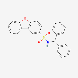 molecular formula C25H19NO3S B11076217 N-(diphenylmethyl)dibenzo[b,d]furan-2-sulfonamide 