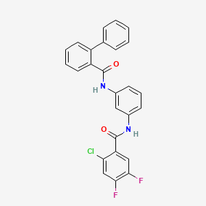 molecular formula C26H17ClF2N2O2 B11076257 N-{3-[(2-chloro-4,5-difluorobenzoyl)amino]phenyl}biphenyl-2-carboxamide 