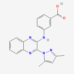 3-{[3-(3,5-dimethyl-1H-pyrazol-1-yl)quinoxalin-2-yl]amino}benzoic acid