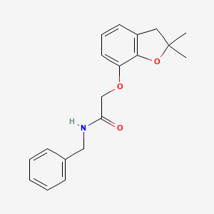 molecular formula C19H21NO3 B11076274 N-benzyl-2-[(2,2-dimethyl-2,3-dihydro-1-benzofuran-7-yl)oxy]acetamide 