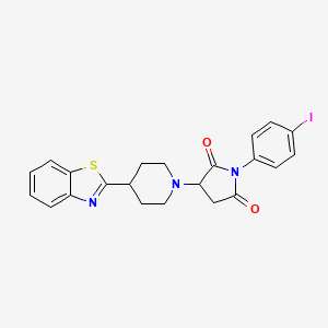 molecular formula C22H20IN3O2S B11076283 3-[4-(1,3-Benzothiazol-2-yl)piperidin-1-yl]-1-(4-iodophenyl)pyrrolidine-2,5-dione 