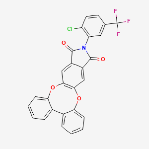 molecular formula C27H13ClF3NO4 B11076295 20-[2-chloro-5-(trifluoromethyl)phenyl]-2,15-dioxa-20-azapentacyclo[14.7.0.03,8.09,14.018,22]tricosa-1(16),3,5,7,9,11,13,17,22-nonaene-19,21-dione 