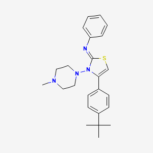 molecular formula C24H30N4S B11076299 N-[(2Z)-4-(4-tert-butylphenyl)-3-(4-methylpiperazin-1-yl)-1,3-thiazol-2(3H)-ylidene]aniline 