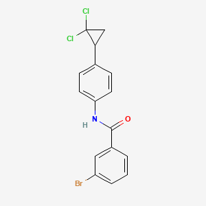 molecular formula C16H12BrCl2NO B11076345 3-bromo-N-[4-(2,2-dichlorocyclopropyl)phenyl]benzamide 