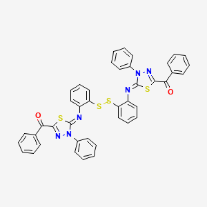 molecular formula C42H28N6O2S4 B11076368 (disulfanediylbis{benzene-2,1-diylnitrilo[(5Z)-4-phenyl-1,3,4-thiadiazol-2-yl-5-ylidene]})bis(phenylmethanone) 