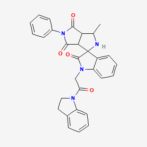 1-[2-(2,3-dihydro-1H-indol-1-yl)-2-oxoethyl]-3'-methyl-5'-phenyl-3a',6a'-dihydro-2'H-spiro[indole-3,1'-pyrrolo[3,4-c]pyrrole]-2,4',6'(1H,3'H,5'H)-trione