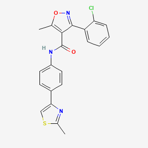 3-(2-chlorophenyl)-5-methyl-N-[4-(2-methyl-1,3-thiazol-4-yl)phenyl]-1,2-oxazole-4-carboxamide